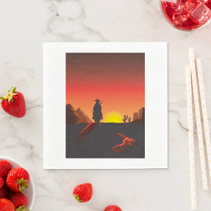 Guardanapo De Papel Sunset Cowboy Paper Napkins