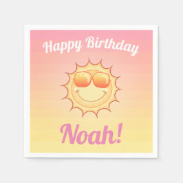 Guardanapo De Papel Sunset de Aniversário Personalizado