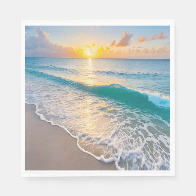 Guardanapo De Papel Sunset de praia (Frente)
