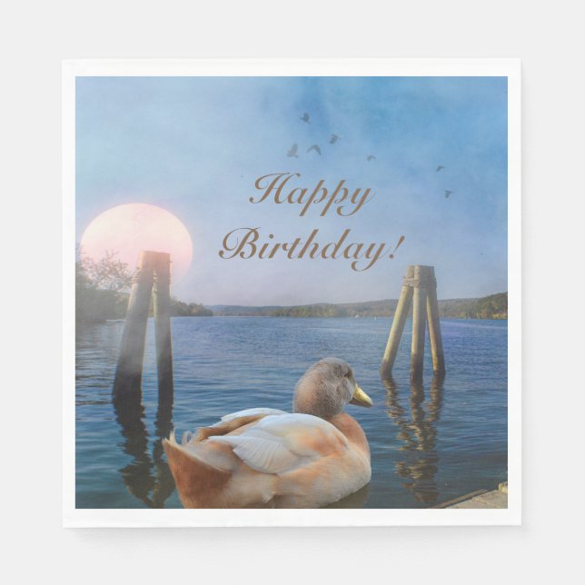 Guardanapo De Papel Sunset Duck Happy Birday (Frente)