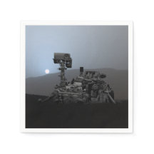 Sunset no veículo da curiosidade de Marte