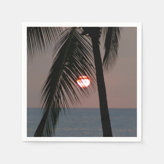 Guardanapo De Papel Sunset Tropical Palm Tree (Frente)