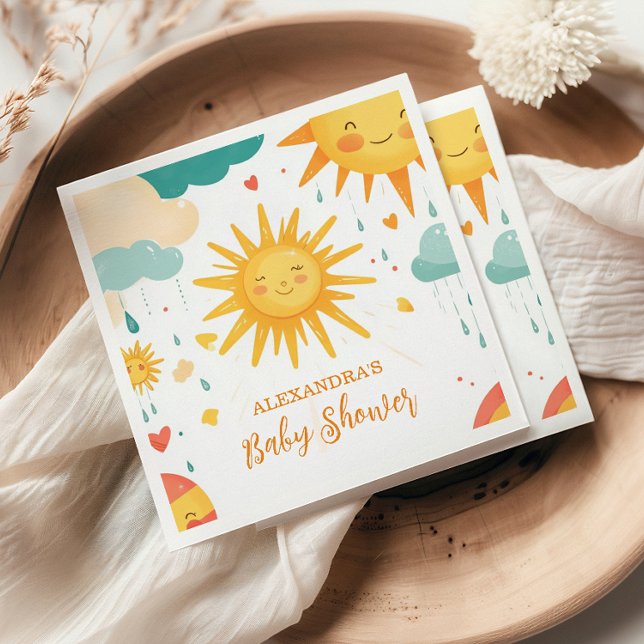 Guardanapo De Papel Sunshine Boho Sun Neutro em Gênero (Criador carregado)