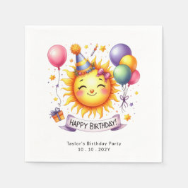 Guardanapo De Papel Sunshine Custom Name Happy Birday Paper