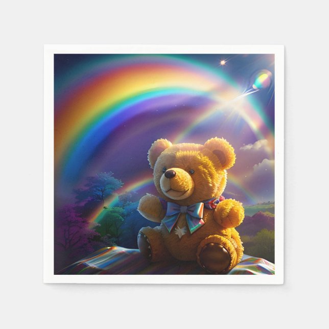 Guardanapo De Papel Sunshine Rainbow Teddy Bear Wonderland (Frente)