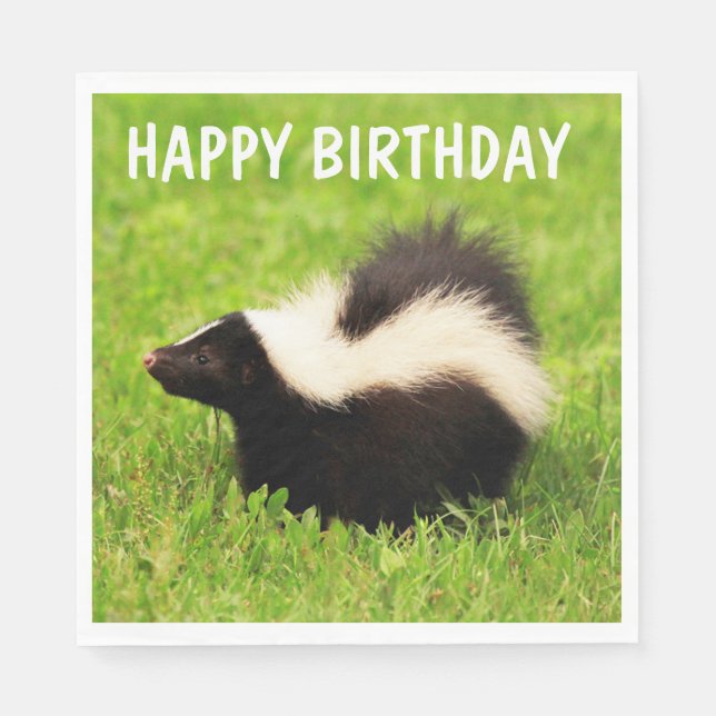 Guardanapo De Papel Super Cute Skunk Birthday (Frente)