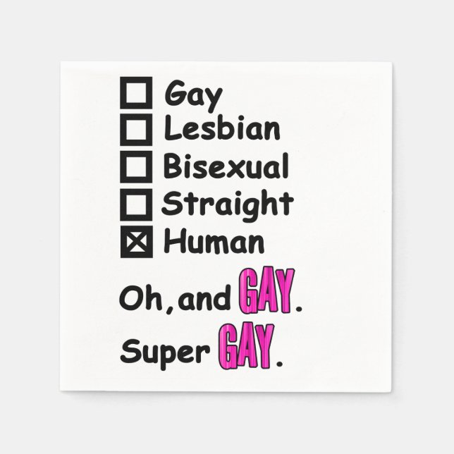 Guardanapo De Papel Super Gay (Frente)