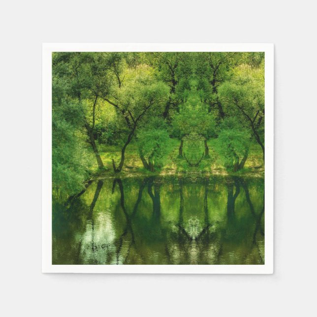 Guardanapo de papel Super Green River Tree Reflect (Frente)