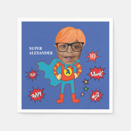 Guardanapo De Papel Super Herói Bonito 💥 Foto Colorida de Aniversário