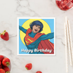 Guardanapo De Papel Supergirl voando com roupa azul