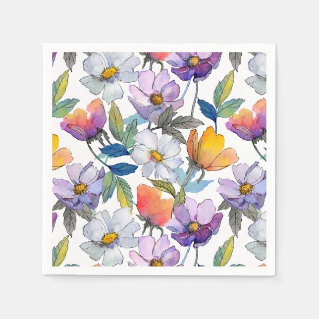 Guardanapo De Papel Suporte de flor violeta (Frente)