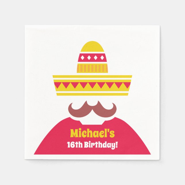 Guardanapo De Papel Suprimentos para Festa de Aniversário com Bigode d (Frente)