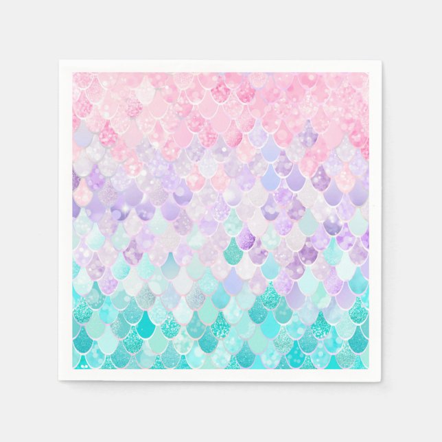 Guardanapo De Papel Suprimentos para Festas de aniversário de Sereia,  (Frente)