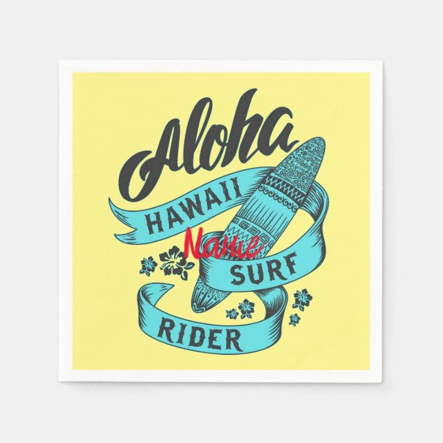 Guardanapo De Papel Surf Aloha Hawaii Rider Thunder_Cove (Frente)