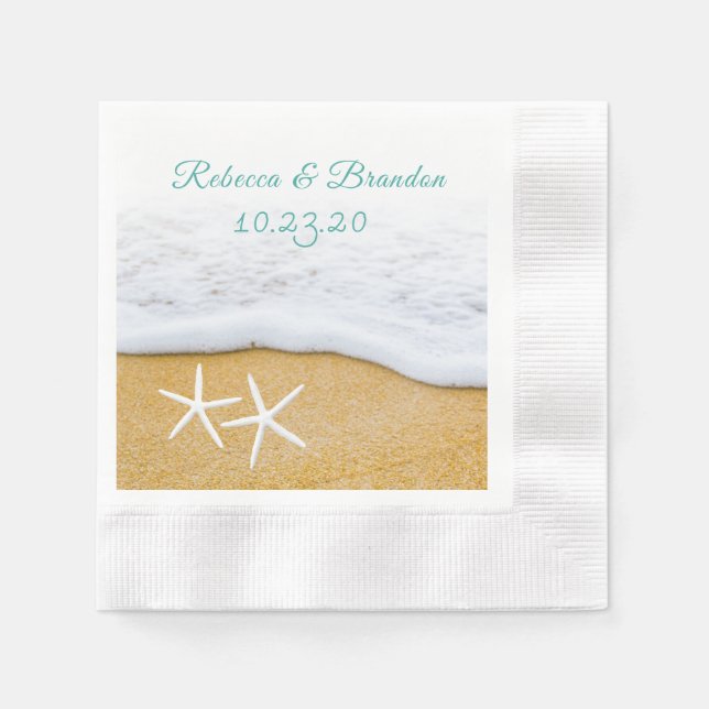 Guardanapo De Papel Surf de Starfish Chá de casamento Personalizado Na (Frente)