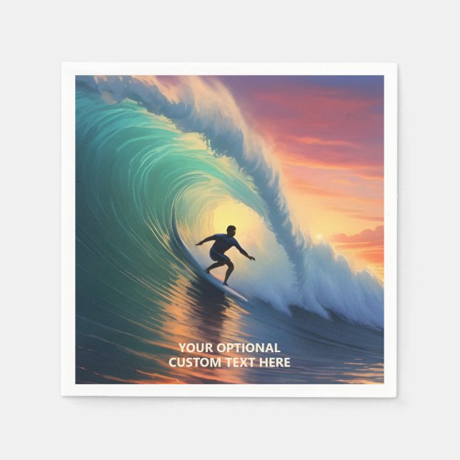 Guardanapo De Papel Surfer de Texto Personalizado (Frente)