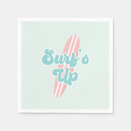 Guardanapo De Papel Surfs Up Pink Beach Birday
