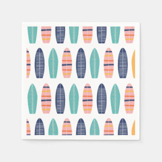 Guardanapo De Papel Surfs UP Pink Retro Beach van surfboards