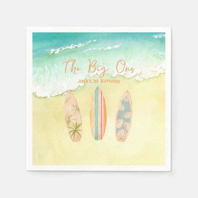 Guardanapo De Papel Surpreende Napkins O Grande Surfista Aniversário (Frente)