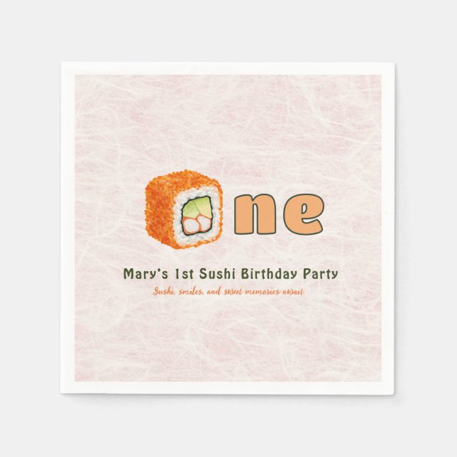 Guardanapo De Papel Sushi- 1st Birthday (Frente)