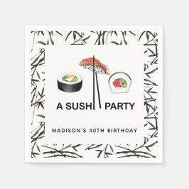 Guardanapo De Papel Sushi Birthday Personalizado
