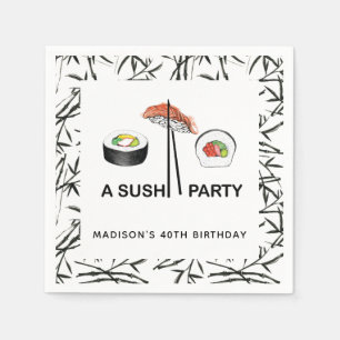 Guardanapo De Papel Sushi Birthday Personalizado