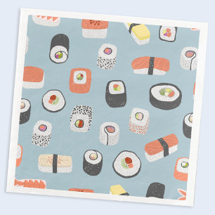 Guardanapo De Papel Sushi Nigiri Maki Roll Pattern