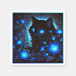 Guardanapo De Papel Süsse leuchtend blaue miau katze