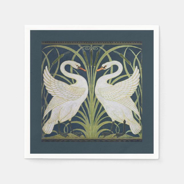 Guardanapo De Papel Swan Art Nouveau Dois Swans (Frente)
