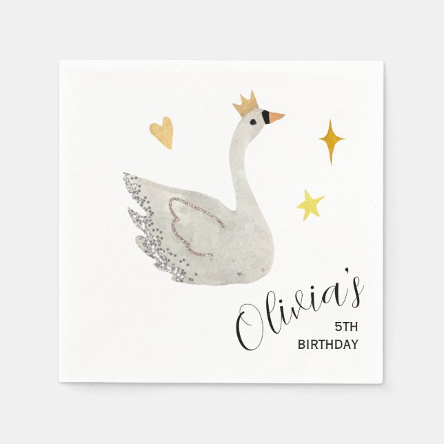 Guardanapo De Papel Swan Princess Paper Napkins (Frente)