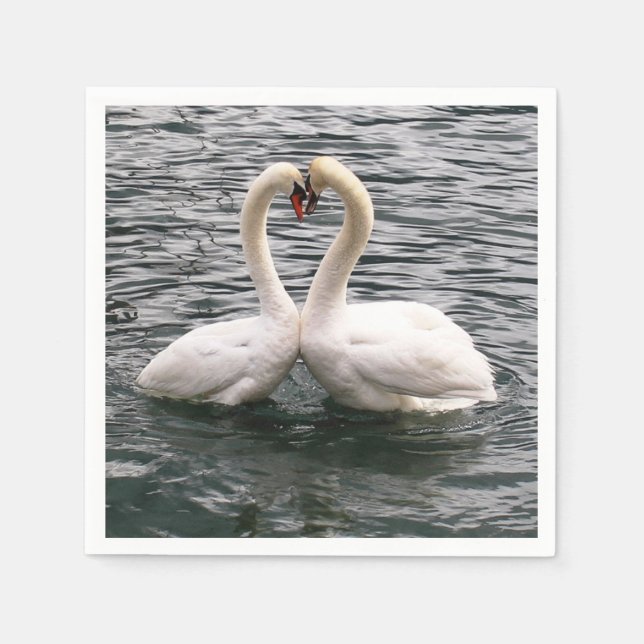 Guardanapo De Papel Swans Brancos Napkins (Frente)