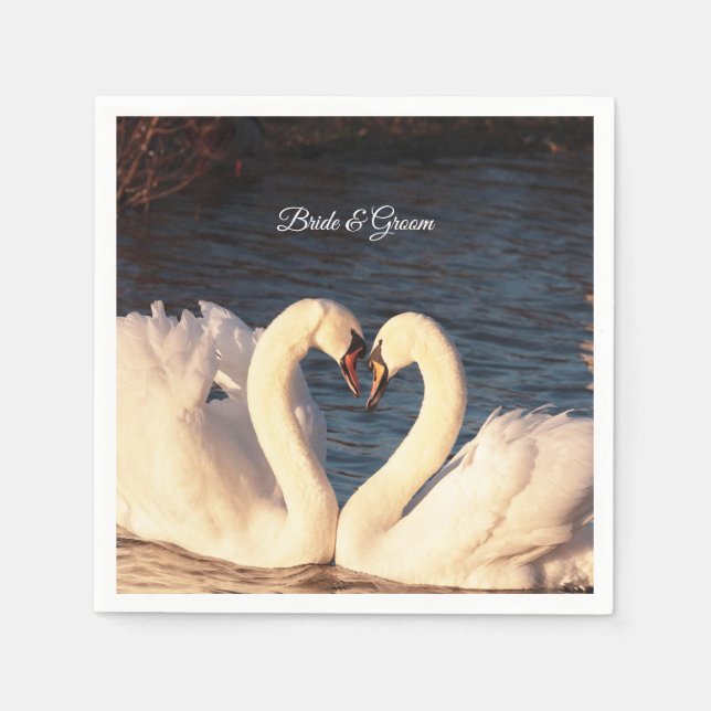 Guardanapo De Papel Swans Brancos Napkins (Frente)