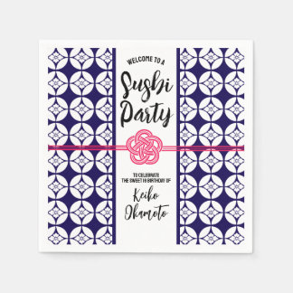 Guardanapo De Papel Sweet 16 Sushi party 花菱七宝紋 Hanabishi Shippo