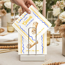Guardanapo De Papel Sweet Cannoli Yellow Blue Italian Baby Shower