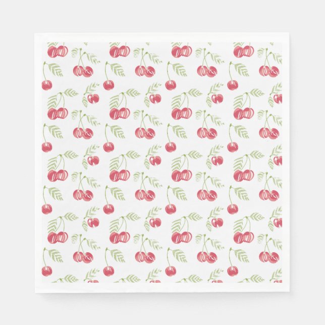 Guardanapo De Papel Sweet Cherries Red Green (Frente)