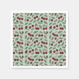 Guardanapo De Papel 🌿 Sweet Cherry Woodland Holiday Collection