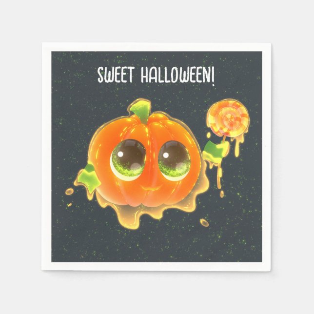 Guardanapo De Papel Sweet Halloween Party Paper Napkin with Pumpkin  (Frente)