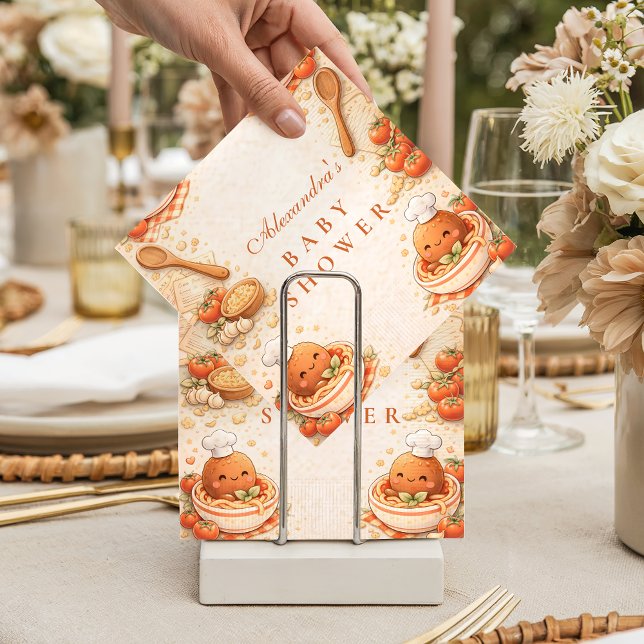 Guardanapo De Papel Sweet Italian Meatball Baby Shower (Criador carregado)
