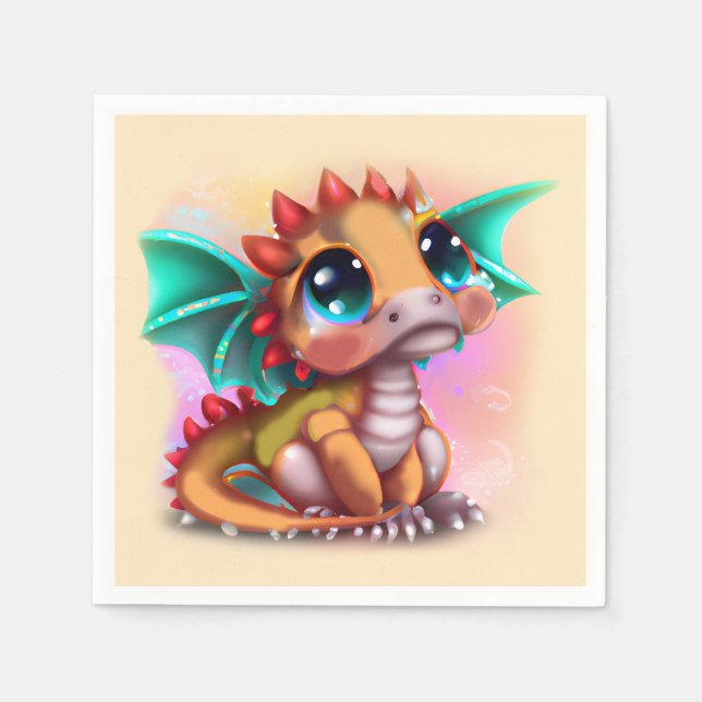 Guardanapo De Papel Sweet Kawaii Baby Dragon (Frente)
