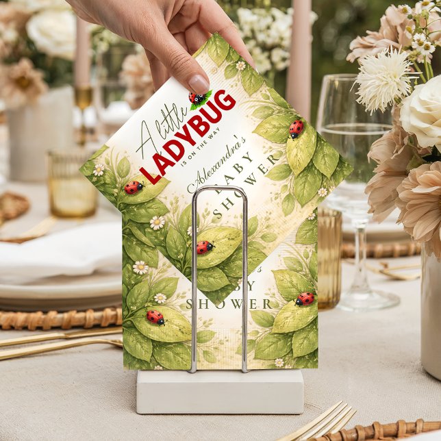 Guardanapo De Papel Sweet Ladybug Spring Baby Shower (Criador carregado)