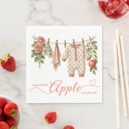 Guardanapo De Papel Sweet Little Apple Baby Shower | Fall Rustic Baby