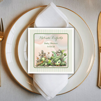 Guardanapo De Papel Sweet Little Caterpillar Garden Baby Shower Party