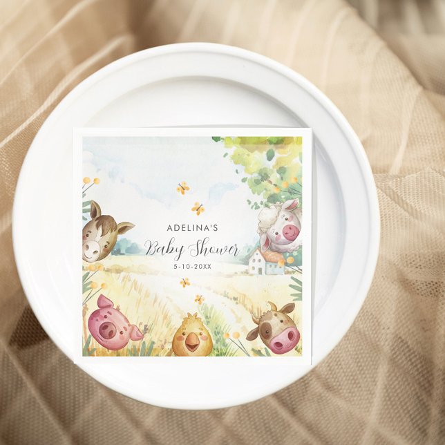 Guardanapo De Papel Sweet Little Farm Baby Shower  (.)
