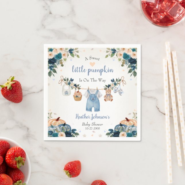Guardanapo De Papel Sweet Little Pumpkin Autumn Baby Shower (Insitu)