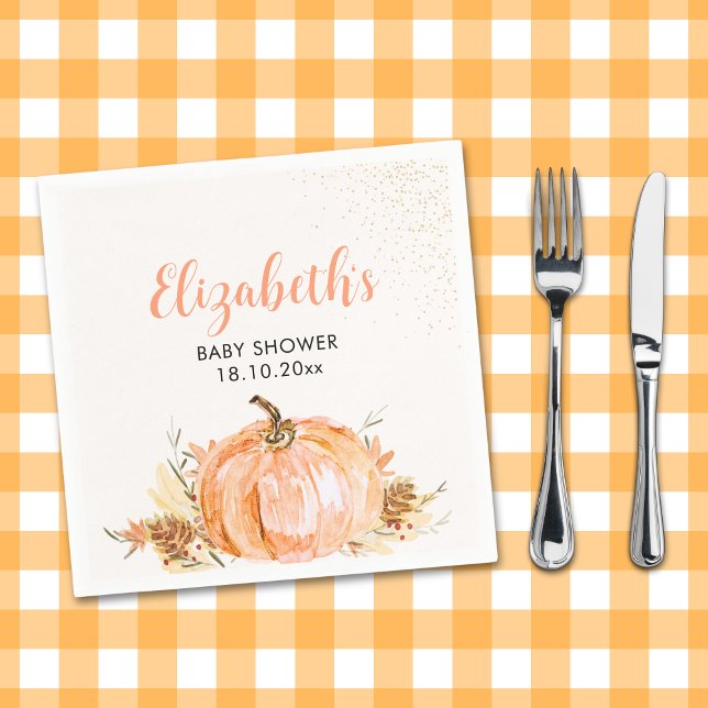 Guardanapo De Papel Sweet Little Pumpkin is on her Way, Baby Shower (Criador carregado)