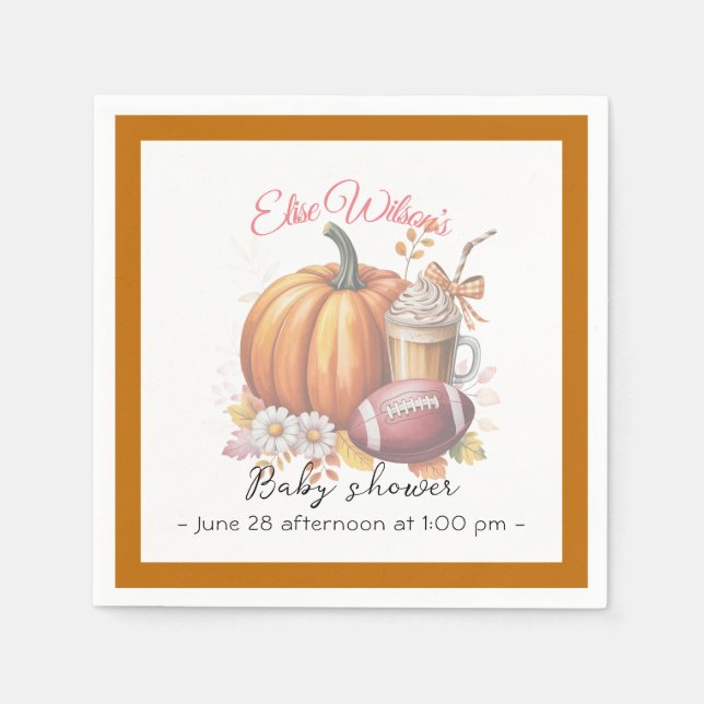 Guardanapo De Papel Sweet little pumpkin is on the way (Frente)