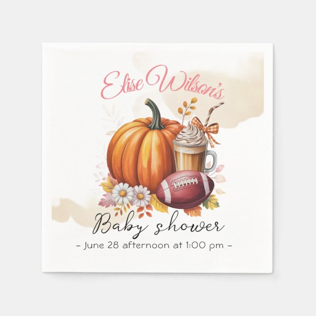 Guardanapo De Papel Sweet little pumpkin is on the way (Frente)