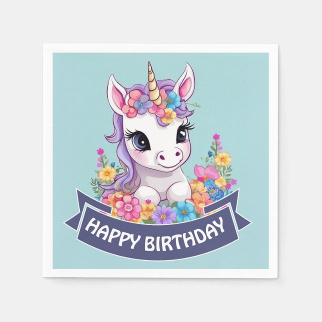 Guardanapo De Papel Sweet Magical Baby Unicorn (Frente)