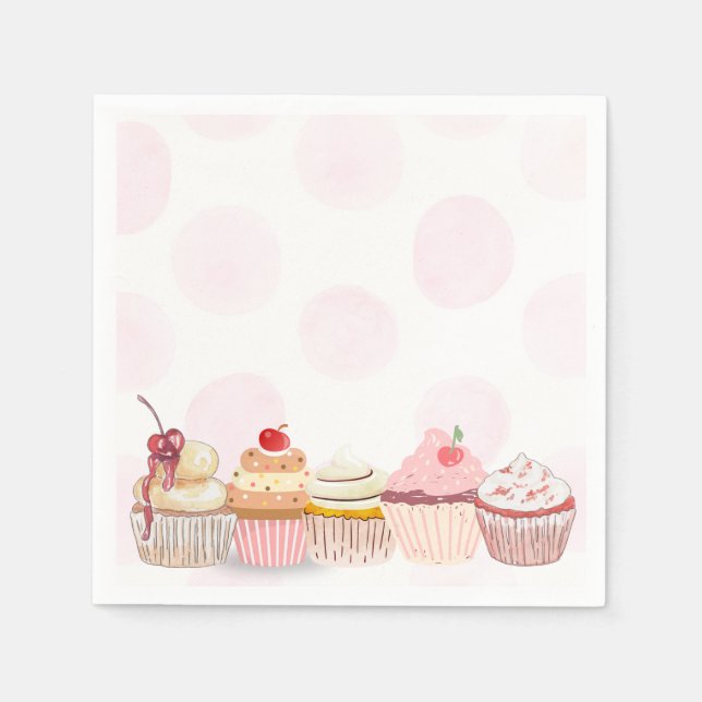 Guardanapo De Papel Sweet One Cupcake Birthday Party  (Frente)