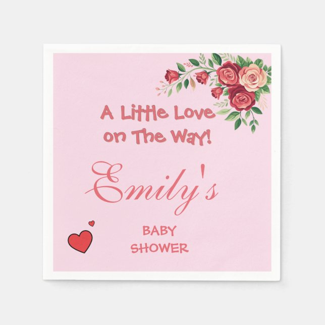 Guardanapo De Papel Sweet Pink Teddy Bear Baby Shower  (Frente)